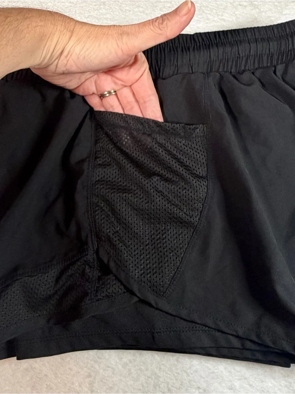 Women's Black Athletic Lounge Shorts with Elastic Waist